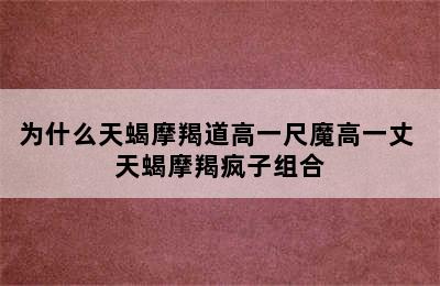 为什么天蝎摩羯道高一尺魔高一丈 天蝎摩羯疯子组合